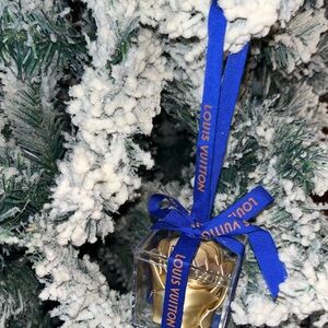 Louis Vuitton Gold Ornament with Blue Ribbon